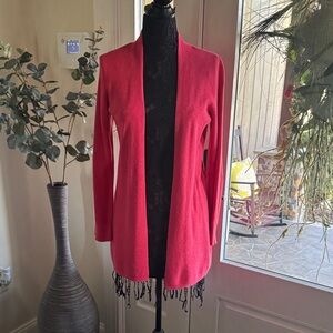 Cyrus Open-Front Hot Pink Cardigan